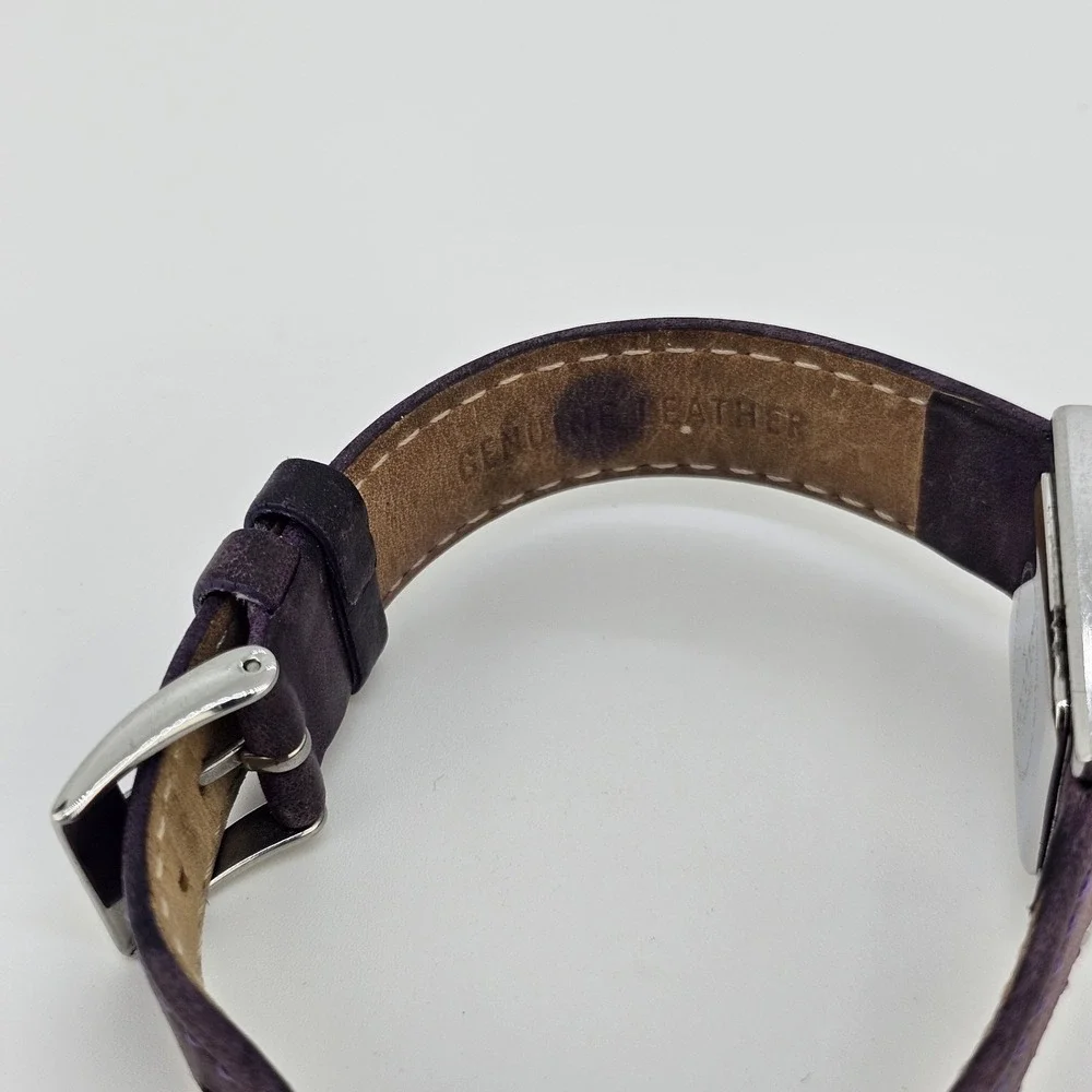 Skagen Women's Watch 20MM MOP Gray Dial Light Purple‎ Leather Bands New Battery
